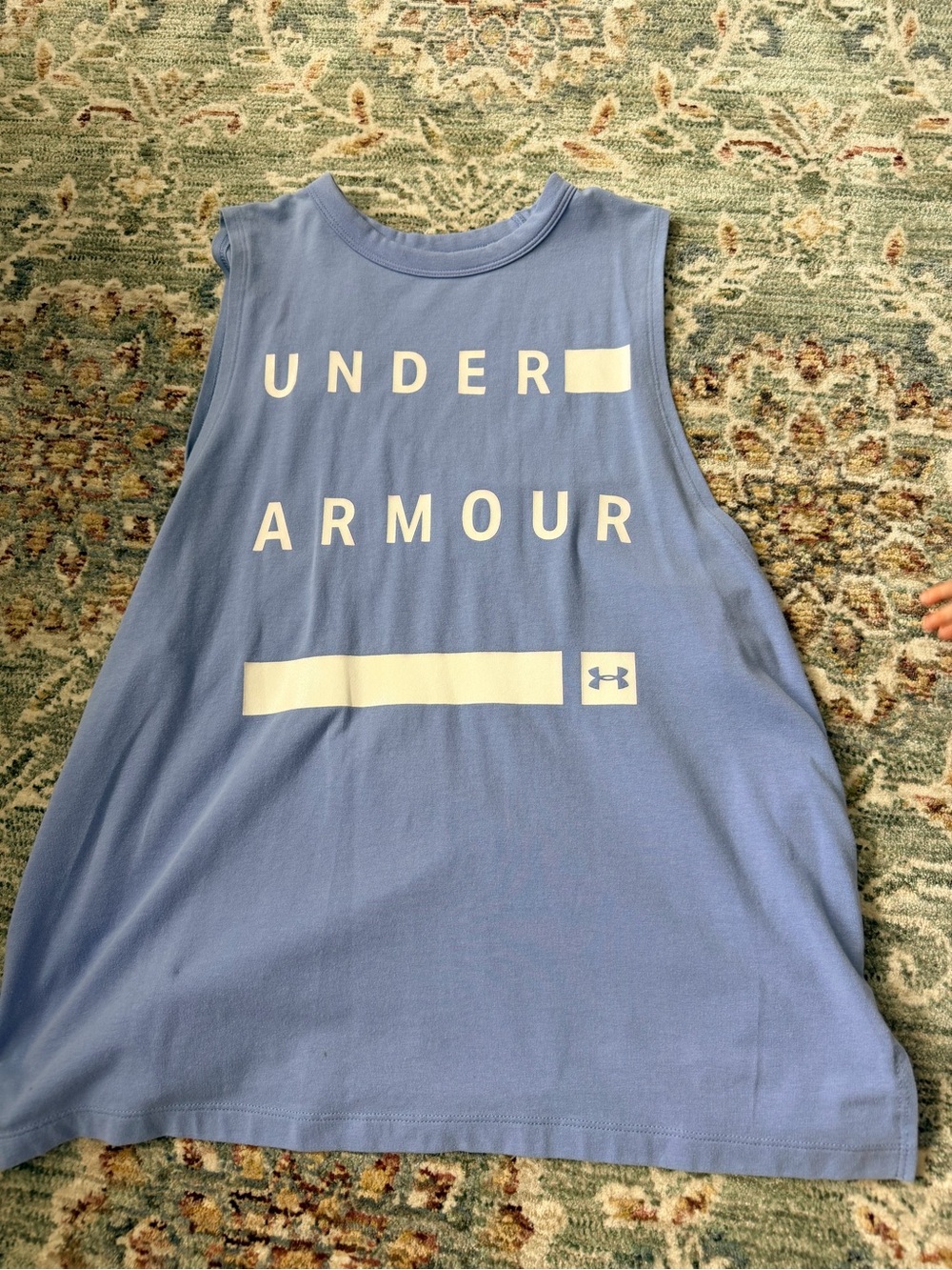 Under Armour Light Blue Logo Muscle Tank